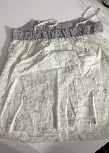 m Beden beyaz Renk keten bohem düğmeli bluz p9