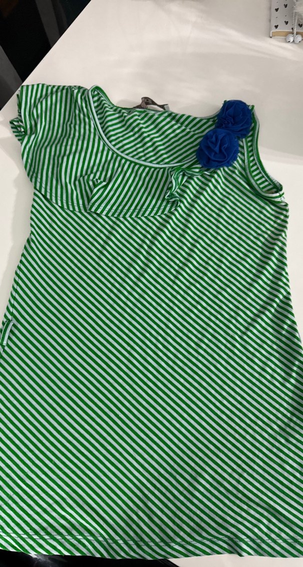Yeşil Çizgili Kolsuz Bluz p35 - Görsel 2