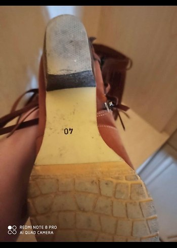 Bambi Püsküllü Kahverengi Süet Kadın Dolgu Topuk Bot - Görsel 3