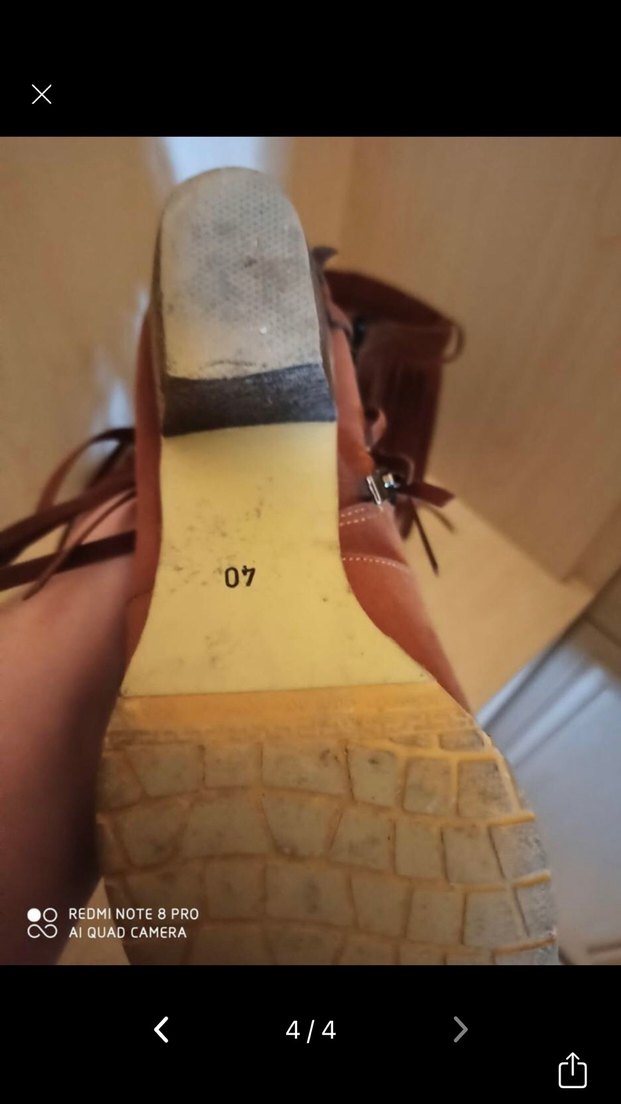 Bambi Püsküllü Kahverengi Süet Kadın Dolgu Topuk Bot - Görsel 3