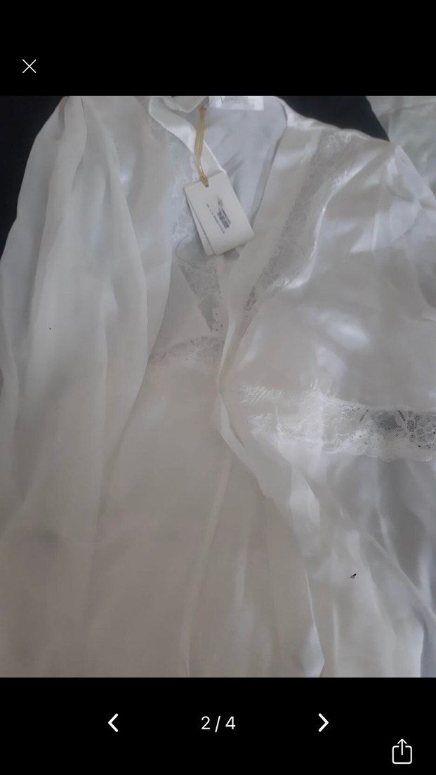 Versace Uzun beyaz Gece Elbisesi - Görsel 2