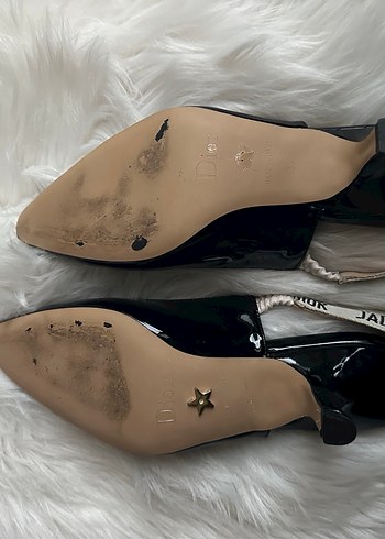 Siyah Parlak Kürklü Stiletto Topuklu Ayakkabı - Görsel 2