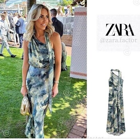 Zara saten elbise