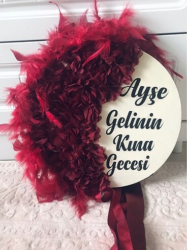 Gelin tefi çiçekli tüylü