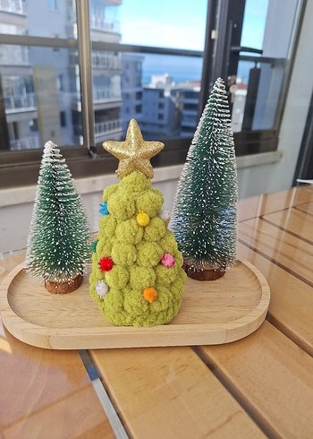 Renkli Ponponlu Yılbaşı Ağacı mini - Görsel 3