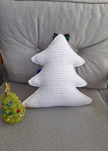 Renkli Nakışlı Yılbaşı Ağacı Yastık - Görsel 3