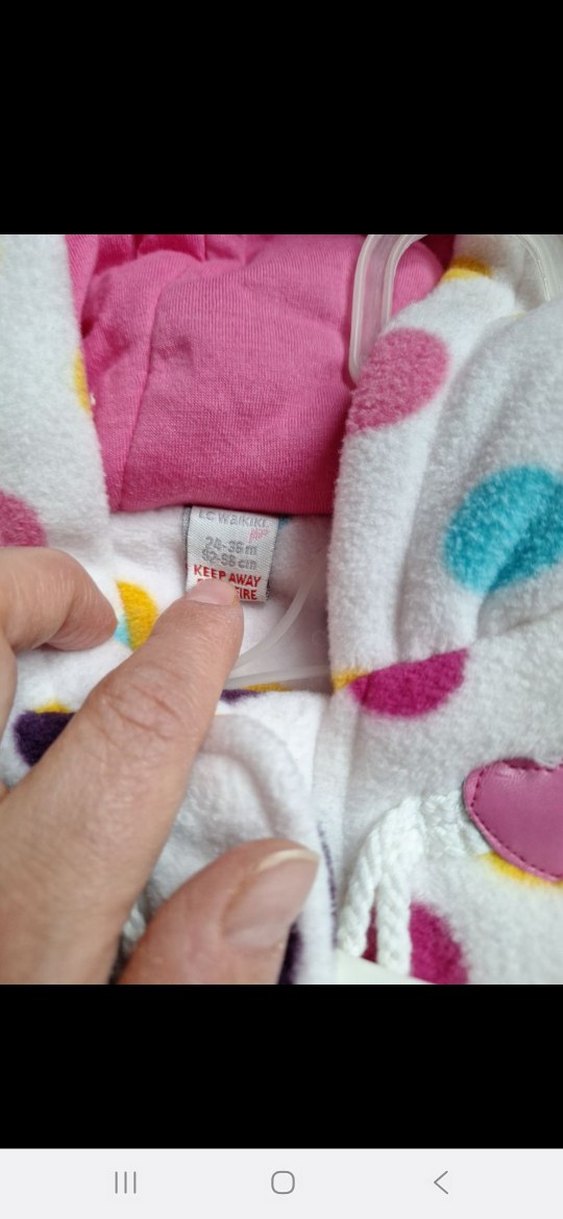 Kız Çocuk Kapüşonlu Renkli Puantiyeli Ceket - Görsel 2