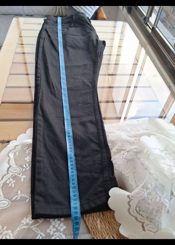 Düğmeli Siyah Kadın Denim Pantolon - Görsel 7