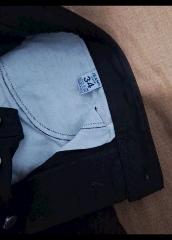 Düğmeli Siyah Kadın Denim Pantolon - Görsel 4