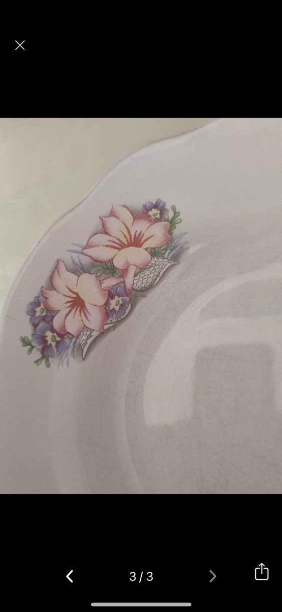 Vintage Çiçek Desenli Beyaz Tabak - Görsel 3