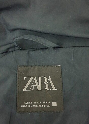 Zara Zara lacivert xs beden kapüşonlu mont
