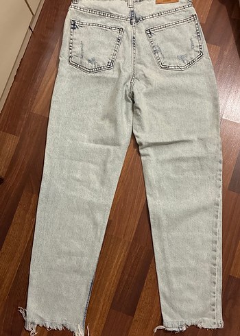 34 Beden gri Renk Gri Bol Kesim Street Style Kadın Jean