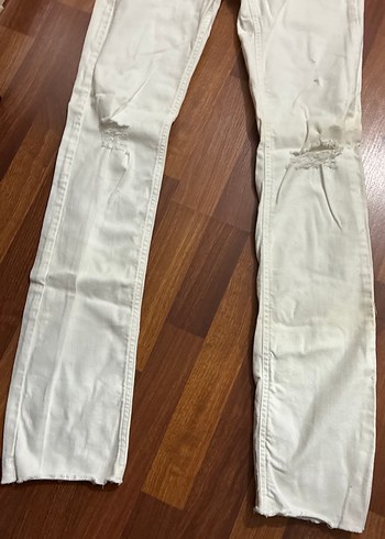 Zara Beyaz Denim Kadın Jean Pantolon