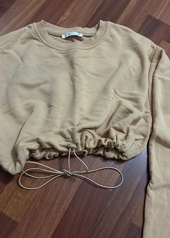 m Beden Bej Kadın Salaş Sweatshirt