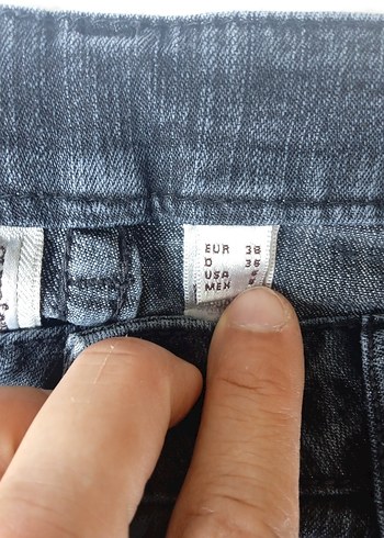 36 Beden Gri Kadın Normal Kesim Denim Jean