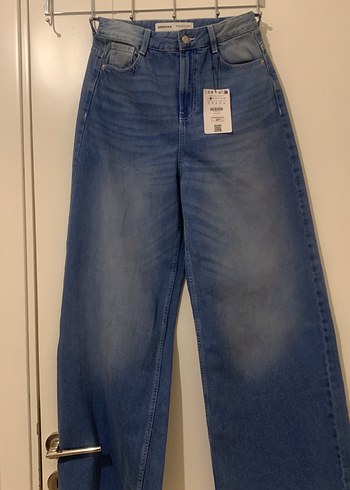 34 Beden Mavi Mega Baggy Bershka Jean