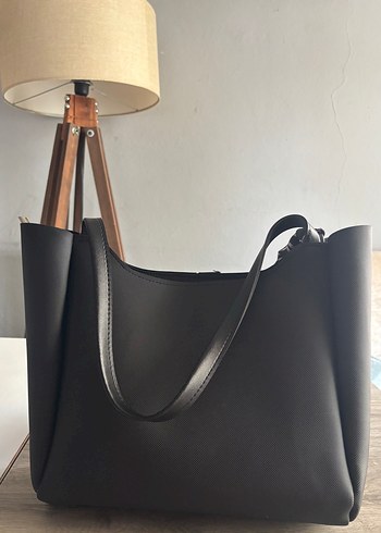 Siyah Deri Minimalist Kadın Çanta - Görsel 2