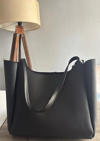 Siyah Deri Minimalist Kadın Çanta - Görsel 3