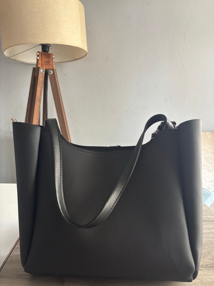 Siyah Deri Minimalist Kadın Çanta - Görsel 3