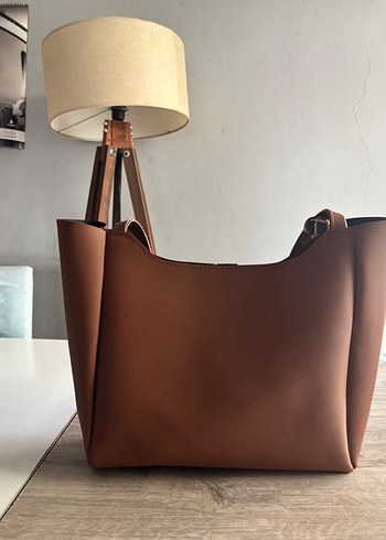 Minimalist Kahverengi Deri Kadın Çanta - Görsel 5