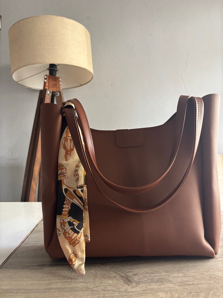 Minimalist Kahverengi Deri Kadın Çanta - Görsel 4