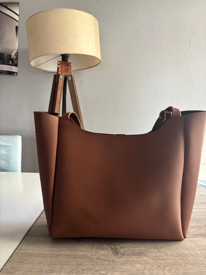 Minimalist Kahverengi Deri Kadın Çanta - Görsel 5