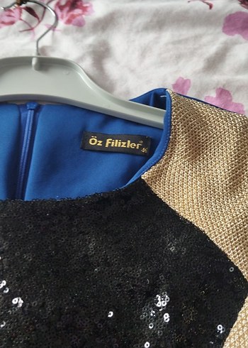 Uzun Kollu Mavi Kadın Elbise - Görsel 4