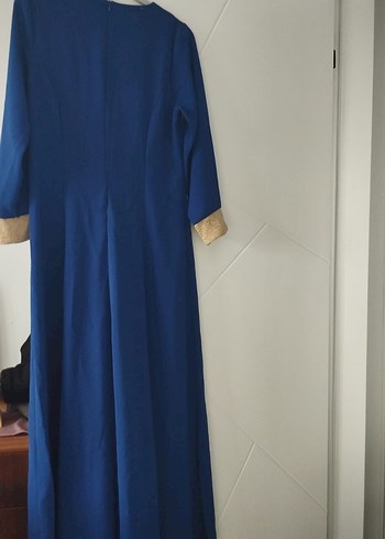 Uzun Kollu Mavi Kadın Elbise - Görsel 3