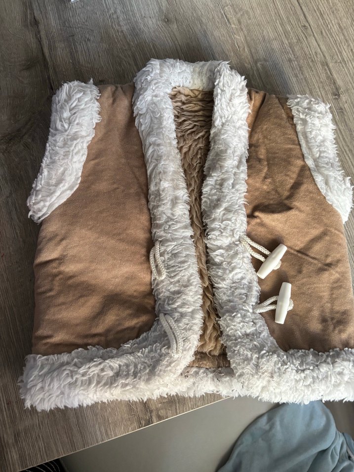 Kız Çocuk Kahverengi Kürklü Yelek - Görsel 5