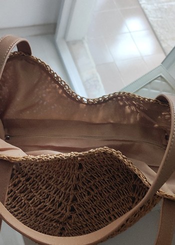 yeni ürün. hasır görünümlü kağıt ip çanta - Görsel 2