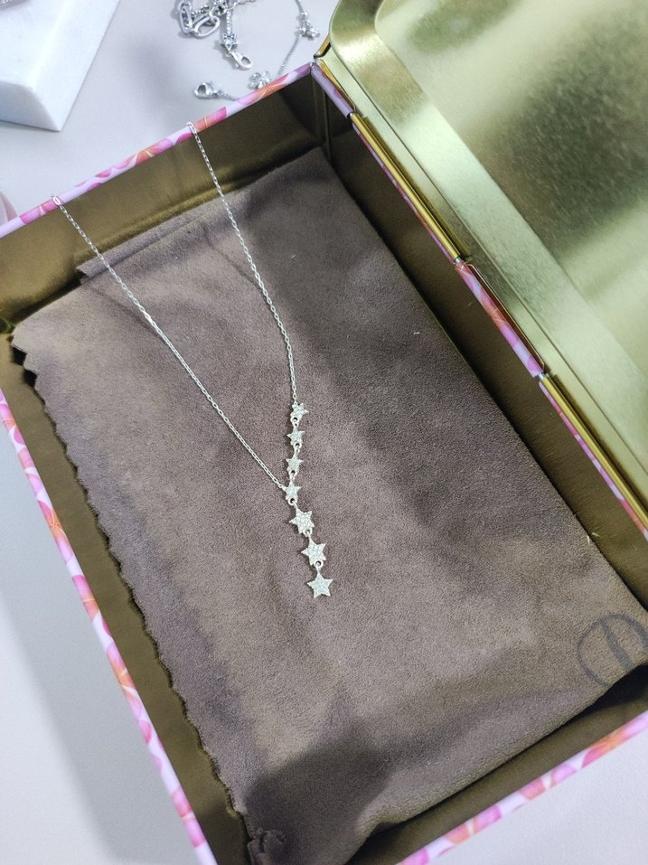 925 ayar yıldızlı gümüş kolye - Görsel 2