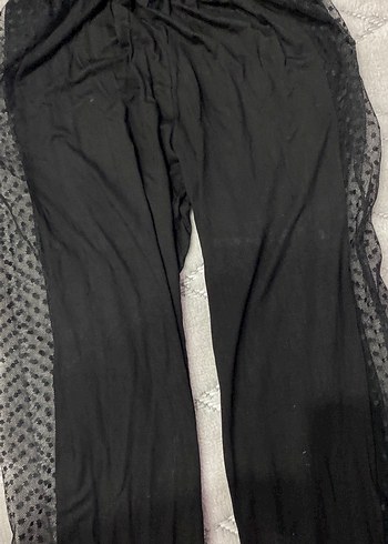 Dantel Detaylı Siyah Kadın Kumaş Pantolon - Görsel 3