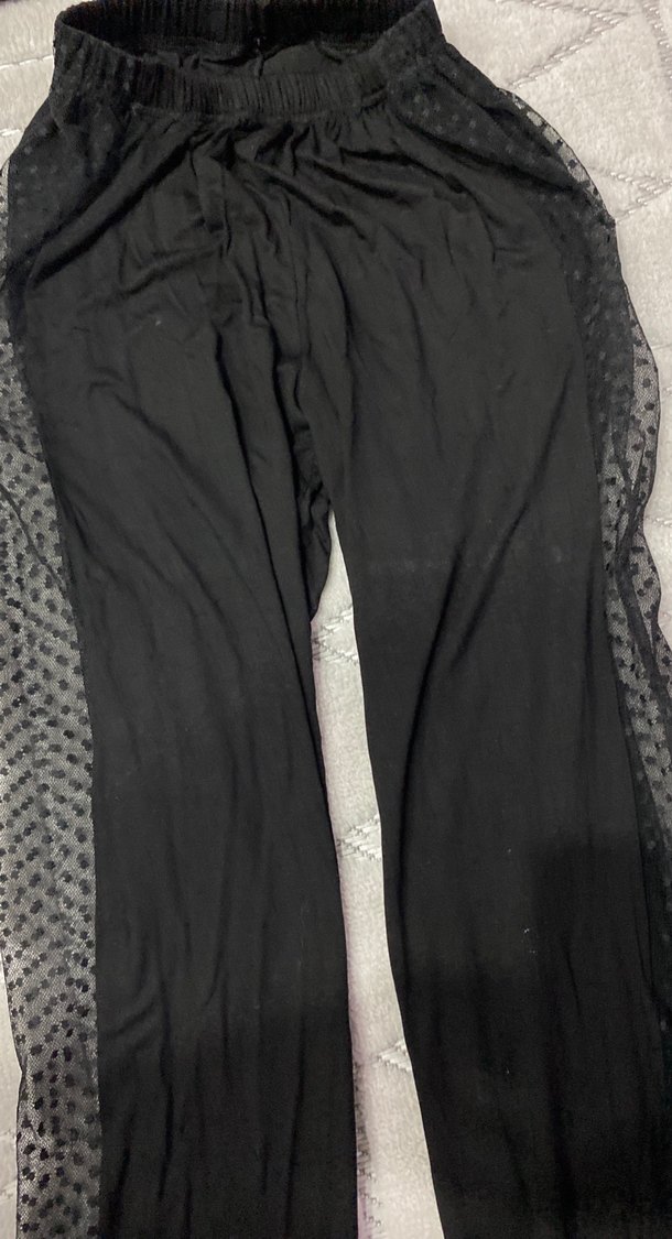 Dantel Detaylı Siyah Kadın Kumaş Pantolon - Görsel 3