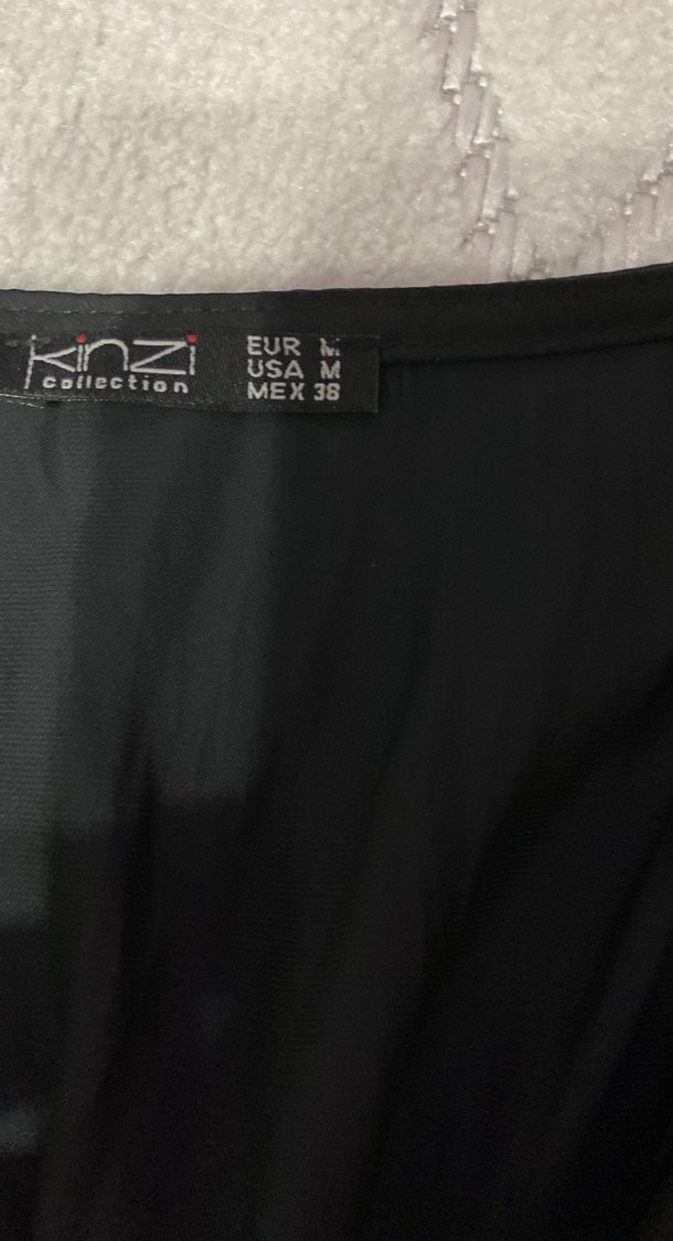 Siyah Pilili V Yakalı Kadın Bluz - Görsel 2