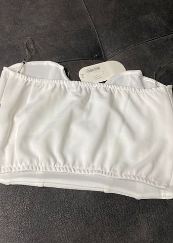 Beyaz Straplez Midi Bustiyer - Görsel 4