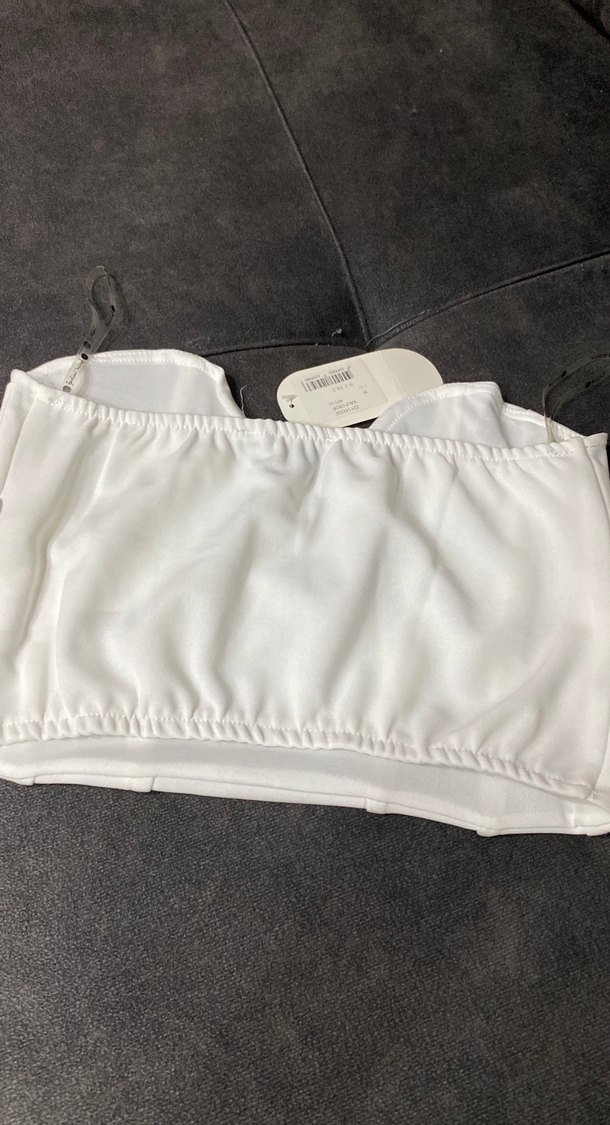 Beyaz Straplez Midi Bustiyer - Görsel 4