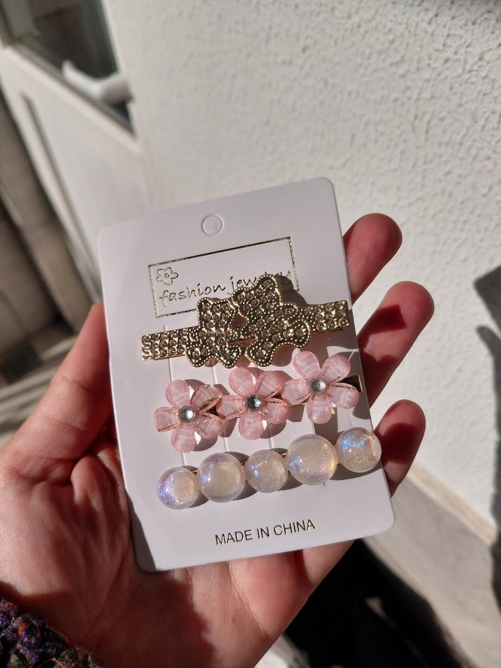 İnci ve Boncuk Detaylı Beyaz Saç Tokası Seti - Görsel 3