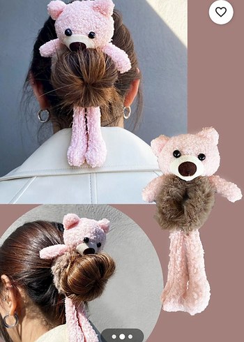 Pembe Ayıcık Çocuk Saç Tokası - Görsel 2