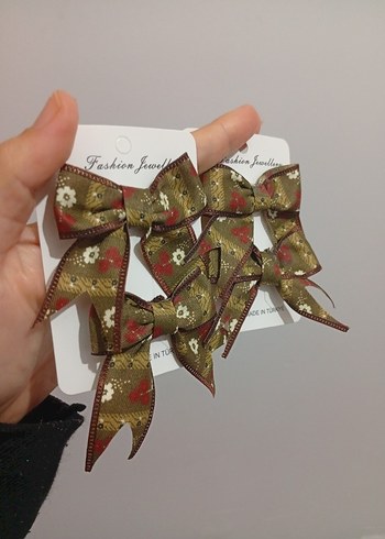 Çiçekli Bohem Kahverengi Fiyonk Toka Seti - Görsel 2