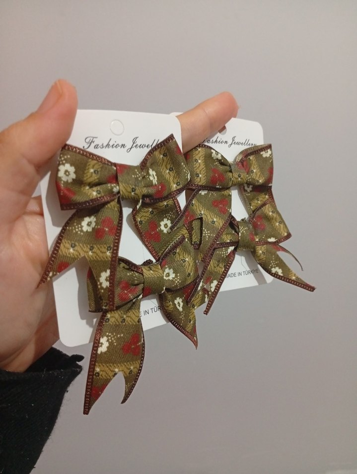 Çiçekli Bohem Kahverengi Fiyonk Toka Seti - Görsel 2