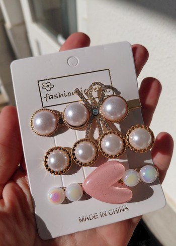 Pembe Boncuklu Bohem Saç Aksesuar Seti - Görsel 3