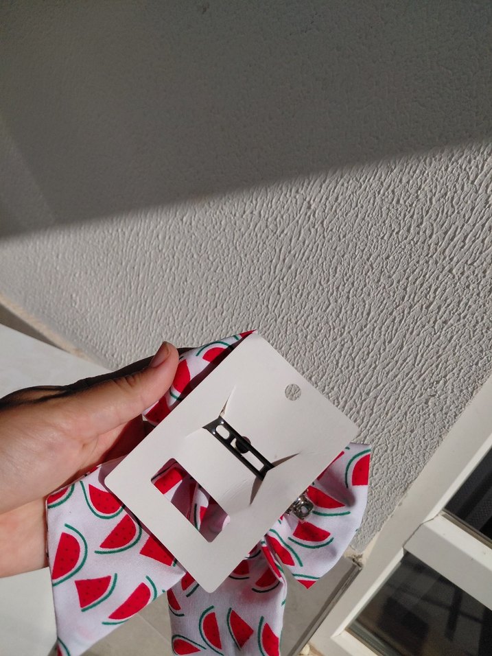 Renkli Karpuz Desenli Beyaz Fiyonk Toka - Görsel 2