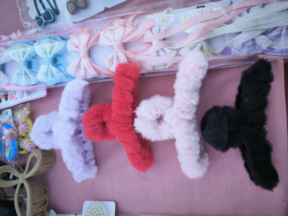 Siyah Yumuşak Peluş Mandal toka - Görsel 5