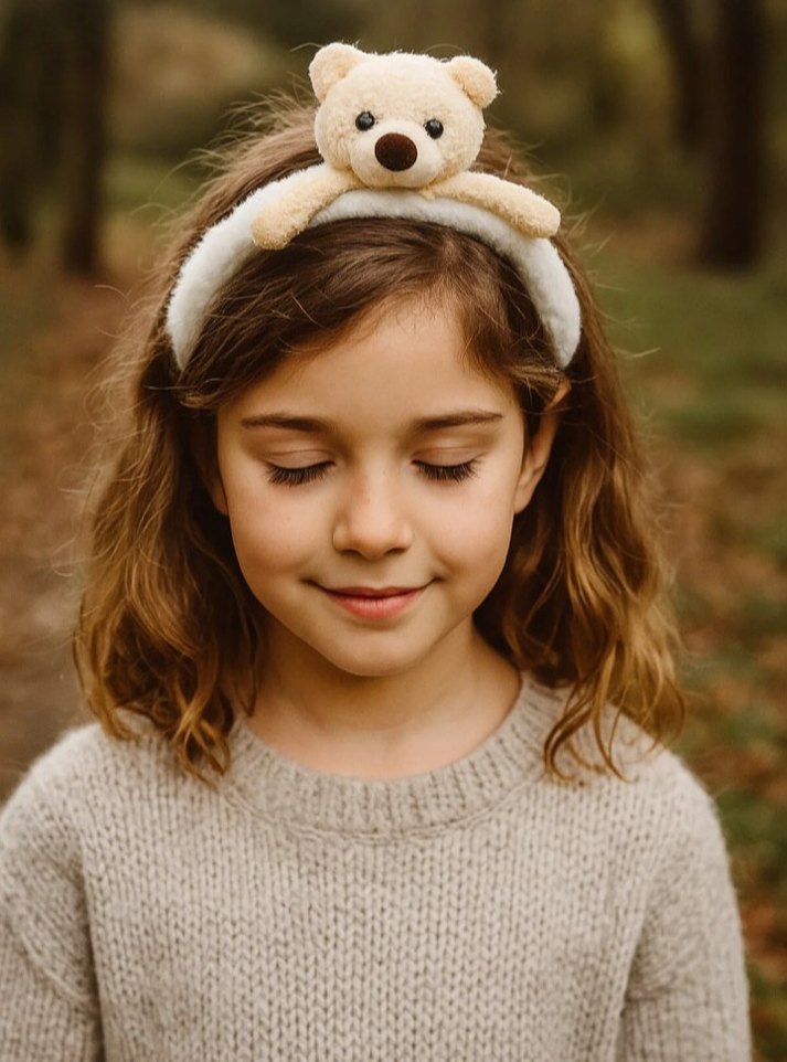 Peluş Detaylı Bej Çocuk Taç - Görsel 2