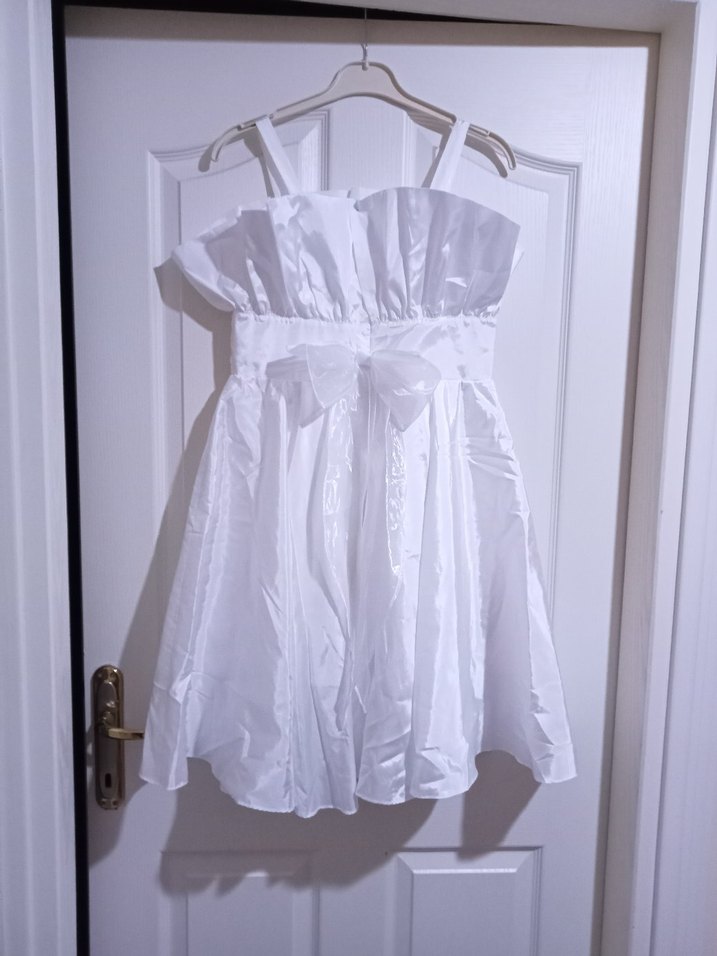 Beyaz Midi Straplez Gelinlik - Görsel 2