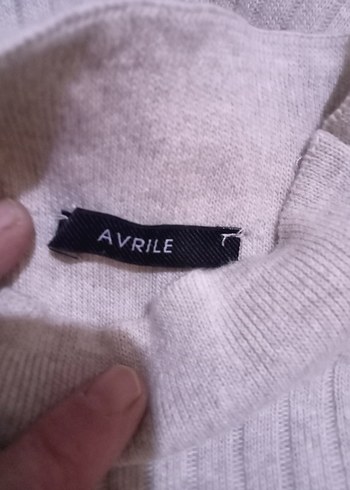 Kadın Gri Yüksek Yaka Triko Kazak - Görsel 4