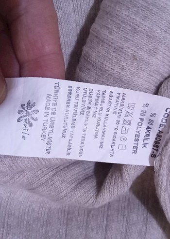 Kadın Gri Yüksek Yaka Triko Kazak - Görsel 3