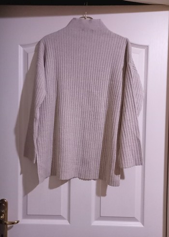 Kadın Gri Yüksek Yaka Triko Kazak - Görsel 2