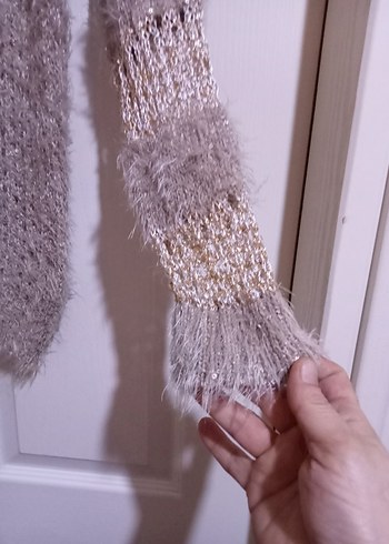 Bej Kadın Bohem Örgü Kazak - Görsel 4