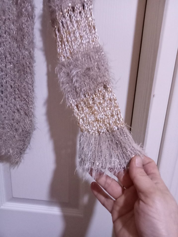 Bej Kadın Bohem Örgü Kazak - Görsel 4